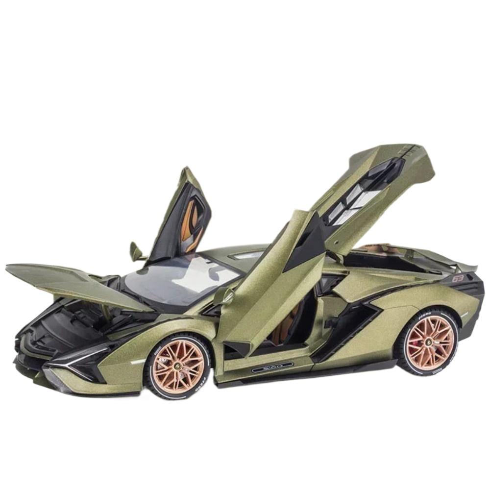 

1/18 Lamborghini SIAN FKP37 Car Model Alloy Diecast Boys Toy Supercar High Simulation 4 Door Opened Collections Kids Toy зелений