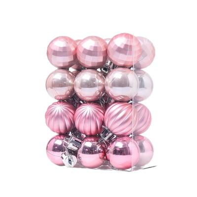 24pcs Crafts 3cm Christmas Ball Set Delicate Creative Christmas Tree Pendant Painted Waterproof Hanging Ornament Gift