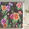 Watercolor Flowers Floral Shower Curtains Pastoral Spring Greenery Plants Home Decor For Bathroom Polyester Fabric Bath Curtain