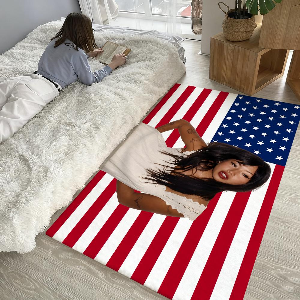 Singer Beabadoobee Music Floor Mat Soft Thickened Absorbent Non-Slip Bedroom Living Room Door Mat Home Decor Flannel Rugs