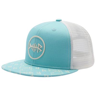 Bassdash Flat Bill Cap for Men and Flat Visor Adjustable Size Camouflage Trucker Hat Women, Cap, (56-60cm), (Turquoise)