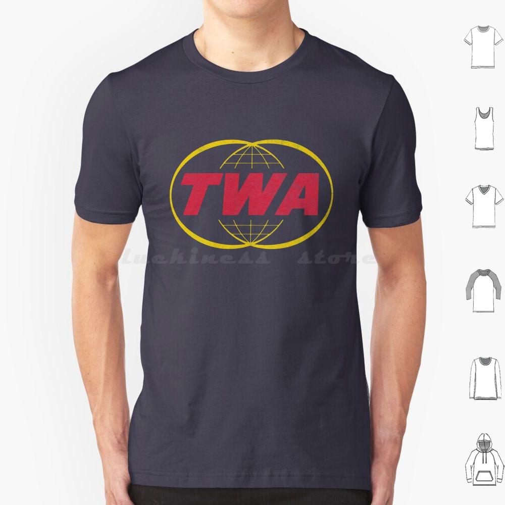 Twa Trans World T Shirt Big Size 100 Cotton Twa Flight Jetliner Pilot Retro Vintage 70s 80s 60 Mid Century Cool Old School