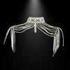 Handcrafted Crystal Tassels Shoulder Necklace Punk Style Body Chain Jewelry Shoulder Chain Charm For Festival Outfits