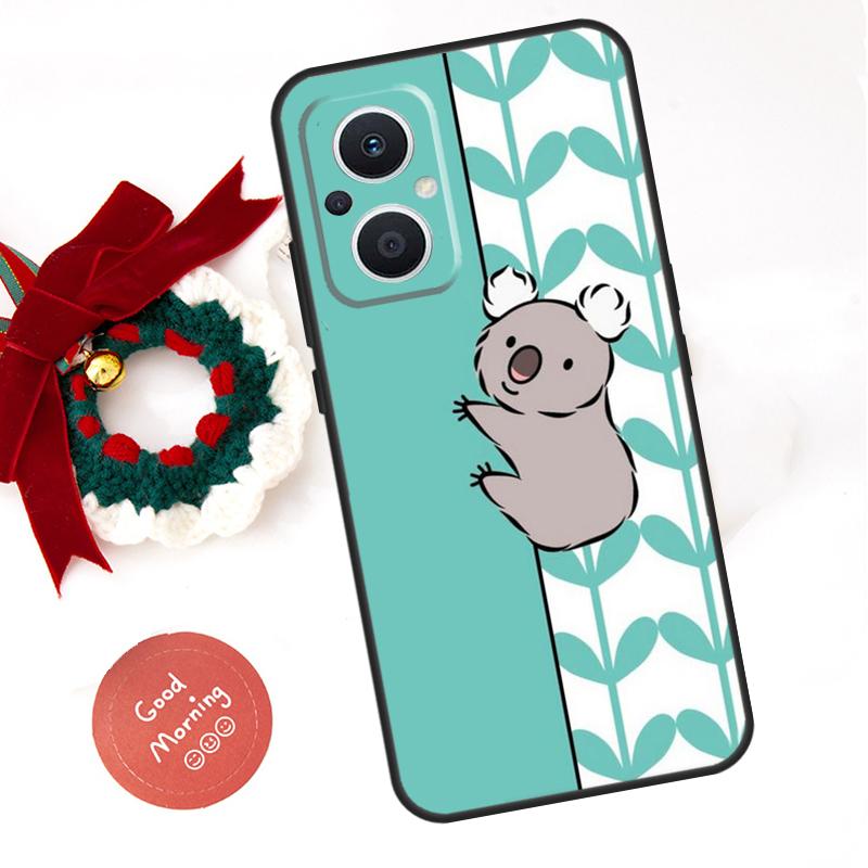 Cute Cartoon Koala Case For OPPO Reno 5Z 4Z 8T 10 11 Pro 11F 5 6 7 8 Lite OPPO Find X6 X5 Pro X2 X3 Neo Cover