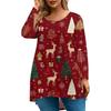 Dámská móda Velká velikost Kulatý výstřih Dlouhý rukáv Ležérní Vánoční potisk Volný pulovr