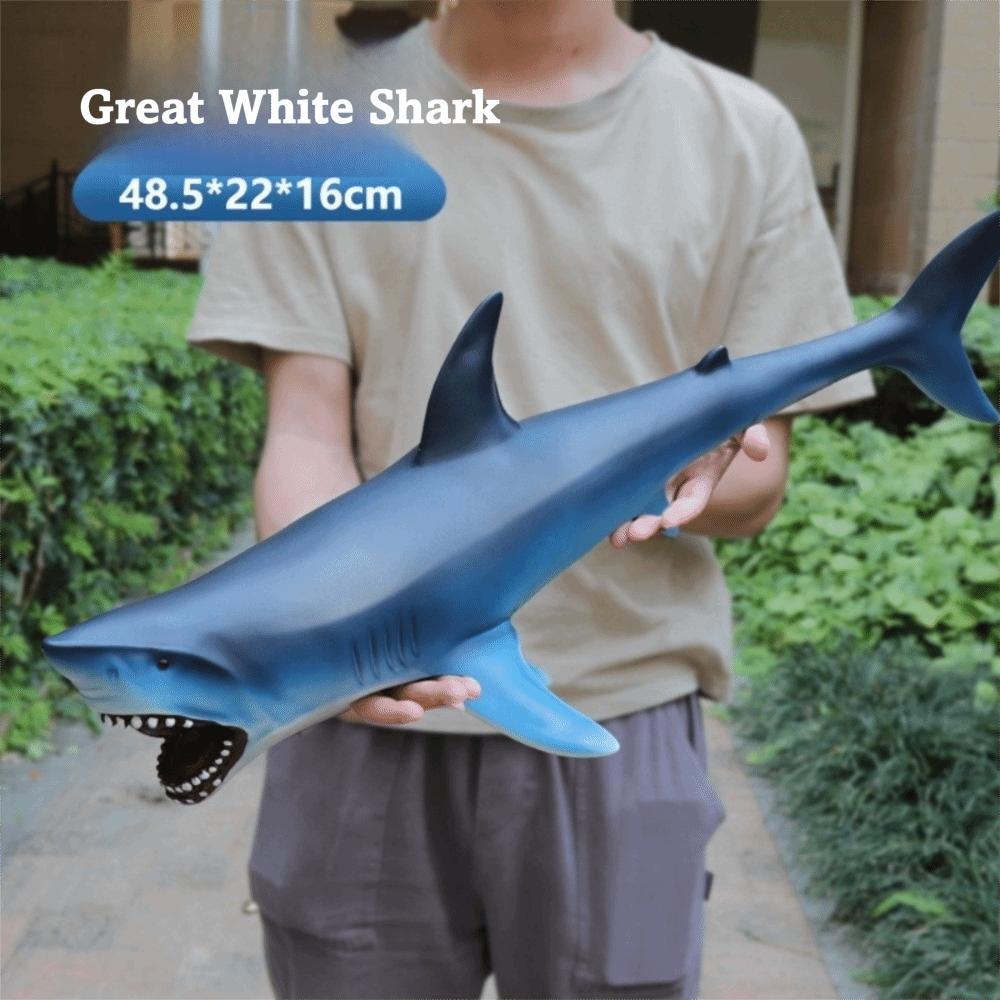 Large Size Ocean Animals Action Figures Great White Shark Model  Ocean Animal Simulation