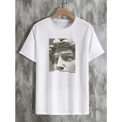 Nicht definiert Print T-Shirt für Herren Casual Rundhals Kurzarm Mode Sommer T-Shirts Tops, Reguläre und Oversize T-Shirts