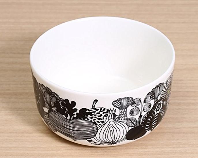 Marimekko Siirtolapuutarha White and 068424 096 Bowl, 12.5cm, 500ml, Black, [Used]