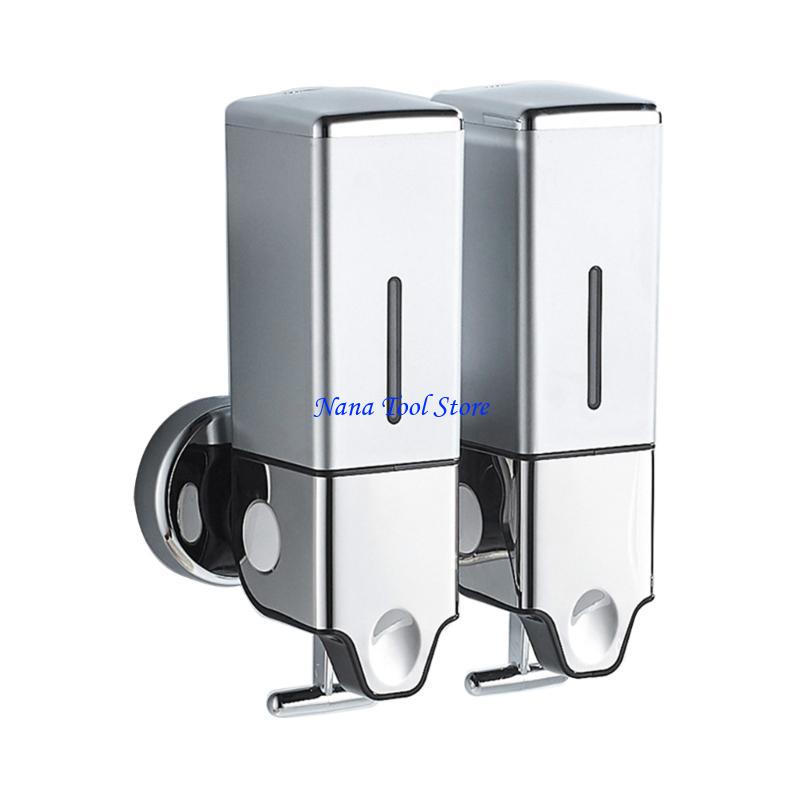 31GJ Single/Double Soap Dispenser Wall-mount Shower Bath Shampoo Dispenser Liquid Soap Container Bathroom Washroom Kitchen