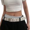 Leathers Womens Belt Fashion Double Grommet Belt Decorative Jeans Dress Blet
