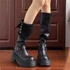 Thick-soled boots children spring and summer new small versatile and thin pile