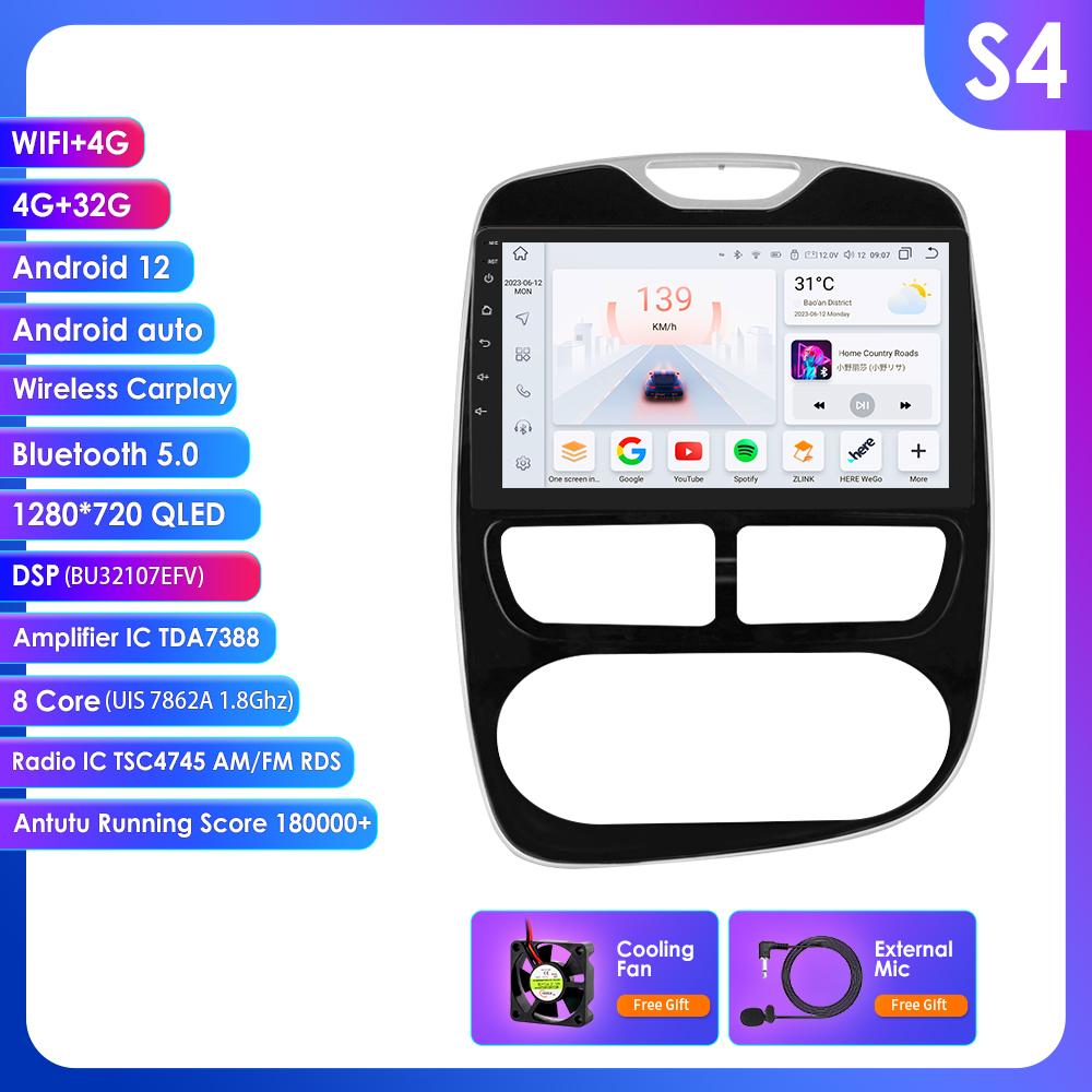 Hizpo 8+128G Wireless Carplay 4G-LTE 2din Android Autoradio for Renault Clio 4 2012-2016 Car Multimedia Stereo GPS Navi Audio Intelligent Video BT