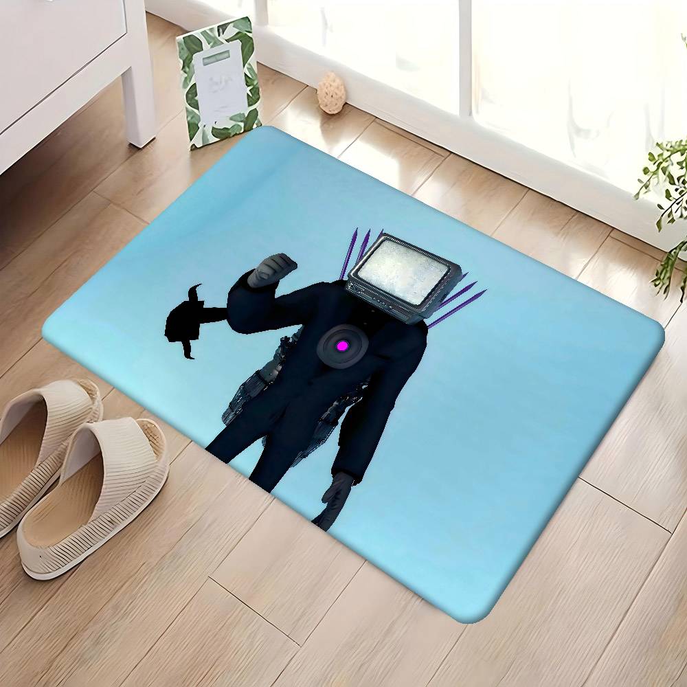 Cartoon S-Skibidi Toilet Floor Mat Rectangle Anti-slip Home Soft Badmat Front Door Indoor Outdoor Mat Welcome Doormat