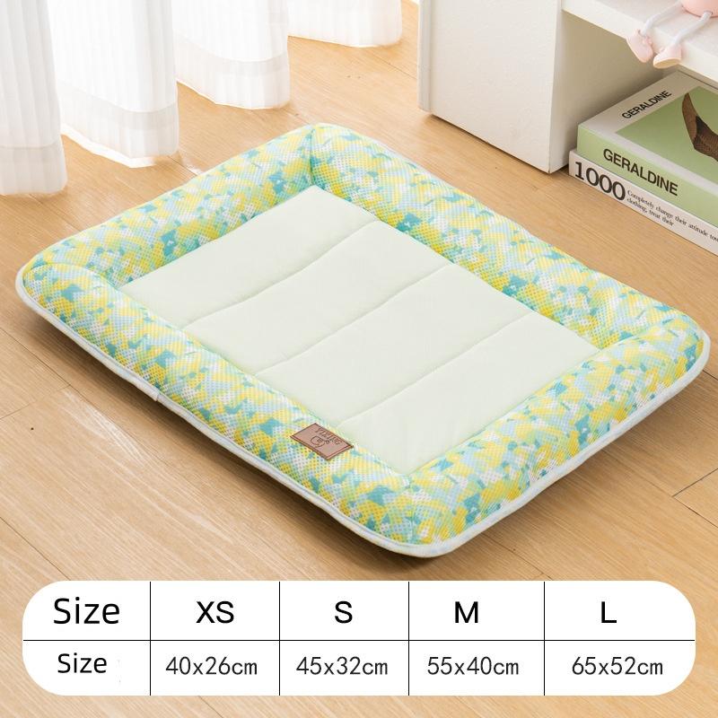 

Summer Cooling Pet Bed for Dogs Cats Washable Puppy Cat Cushion Breathable Soft Cat Bed Waterproof Small Dog Bed Sofa XS 40x26cm зелёный