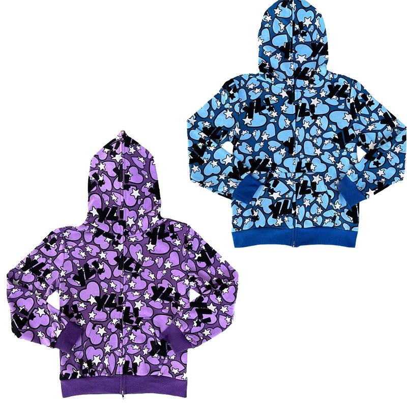 

Европейско-американский кардиган с капюшоном и принтом странных звезд на молнии, свободный мужской и женский модный брендовый свитер, пальто