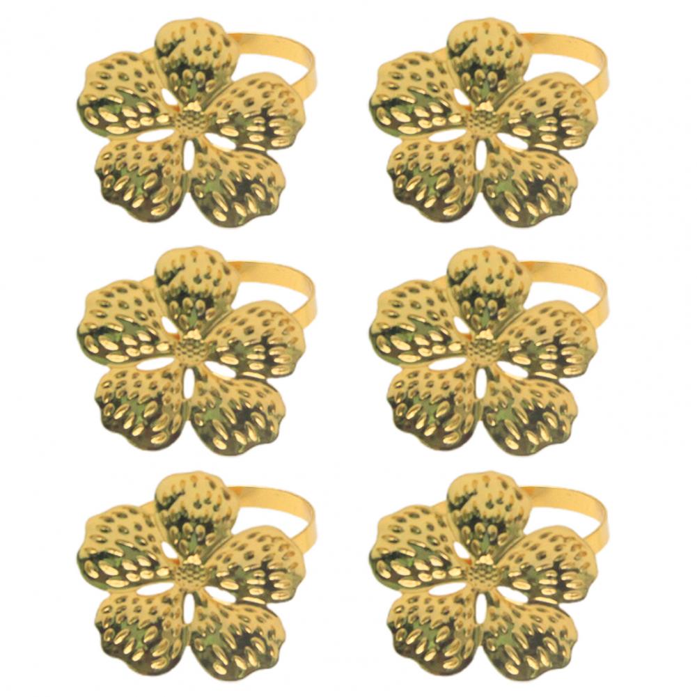 

Golden Napkin Rings Metal Napkin Ring Set Elegant Metal Flower Napkin Rings for Dinner Table Wedding Party Set