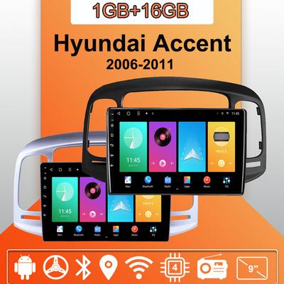 Radio Samochodowe Android Auto Carplay Dla Hyundai Accent 2006-2011 Odtwarzacz Multimedialny Jednostka Główna Stereo Nawigacja GPS BT WIFI 1+16GB