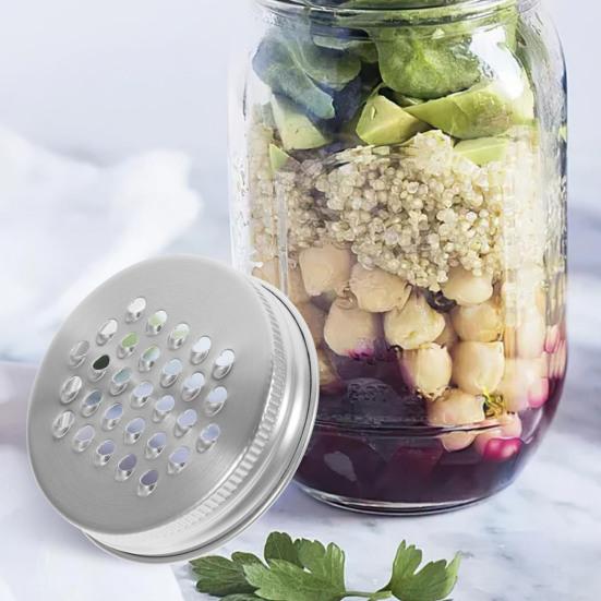 

Крышка для терки Yousheng 4/6 шт. 70 мм для терки Mason Jar из нержавеющей стали, многоцелевая крышка для терки с гладкой поверхностью для пищевых продуктов 4pcs