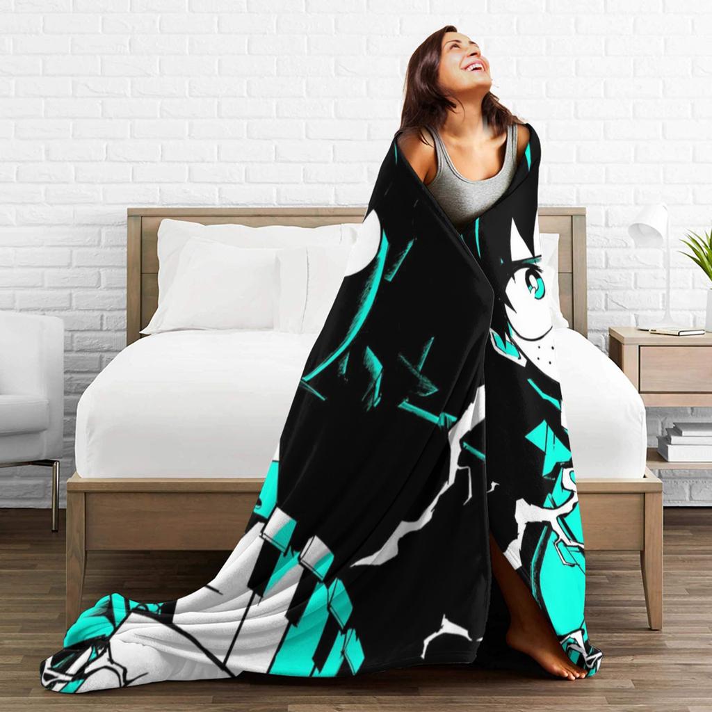 Izuku Midoriya Knitted Blanket Fleece Boku No My Hero Academia Anime Warm Throw Blankets for Bedroom Sofa Bedroom Quilt