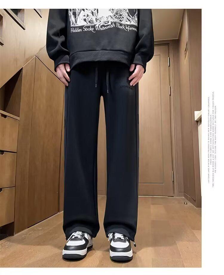 Tenåringsgutters pluss fløyel fortykkede sportsjoggebukser med vide ben for høst og vinter