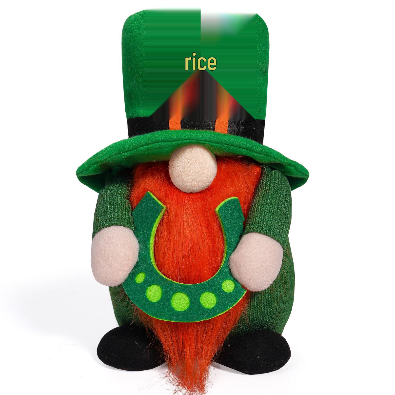 St. Patrick s Day Green Leaf Rudolph Faceless Doll Ornament