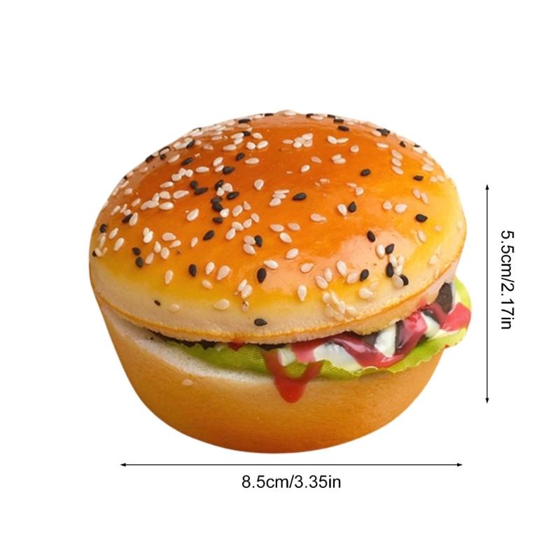 Realistic Artificial Hamburgers Artificial Food Bread Model PU Texture Perfect for Restaurant Displays and Photography