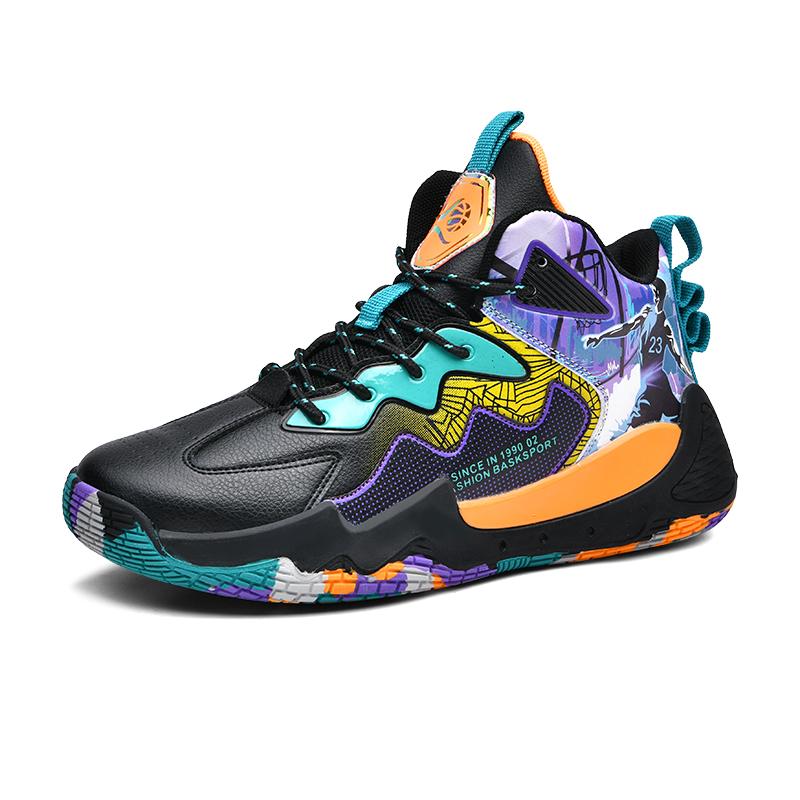 Friction Will Ring Non-slip Shock-absorbing Basketball Shoes Men's Sports Shoes College Students Leather Top Waterproof Running