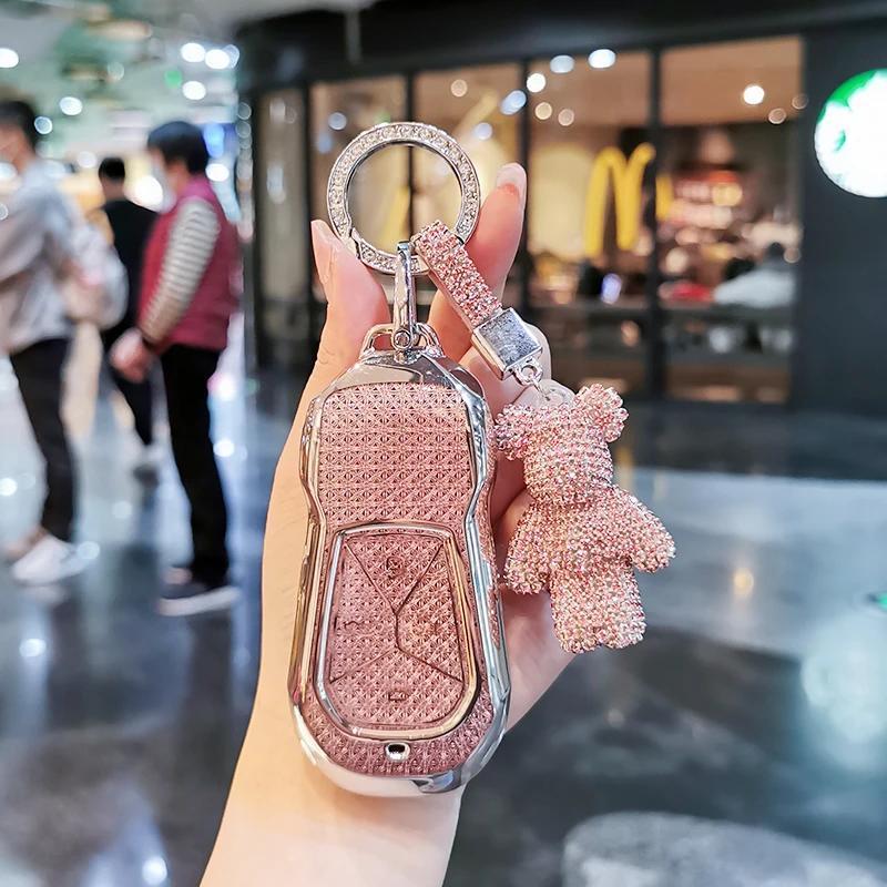 Suitable For Xpeng P7 Keycase G6 G9 P5 P7I X9 G3 Keycover Key Shell Keychain Cute Bear Keychain Sparkling Car Key Case
