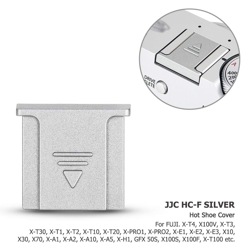 JJC Hot Shoe Covers for Fujifilm X Half GFX 50S Silver (4-Pack) GFX100RF, X-M5, X-E5, X100VI, X-T50, X-T5, X-H2, X-H2S, X-E4, X-S10, X-T4, X-T3, X-T2,