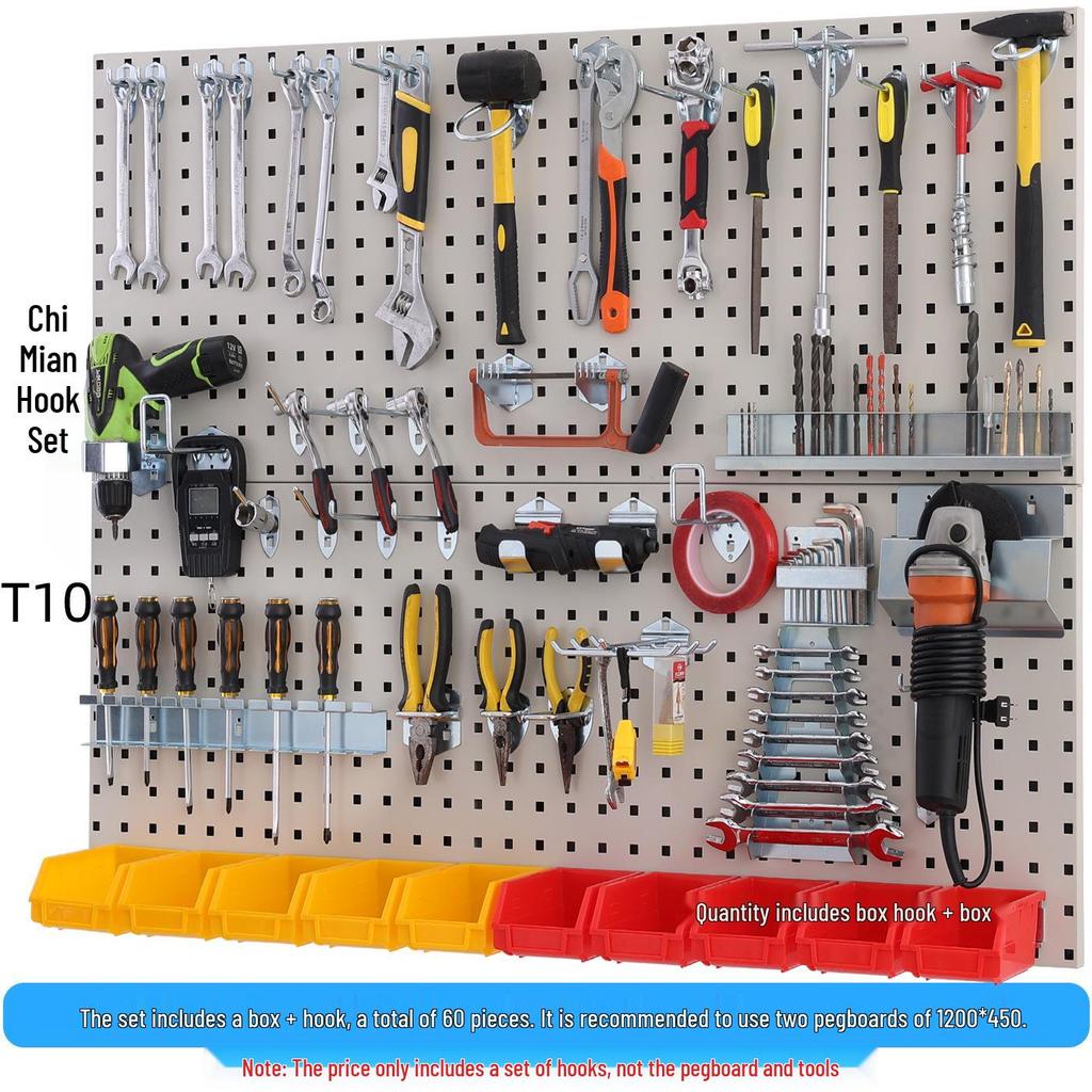 Chitu Perforated Pegboard Hardware Storage Rack with Hooks