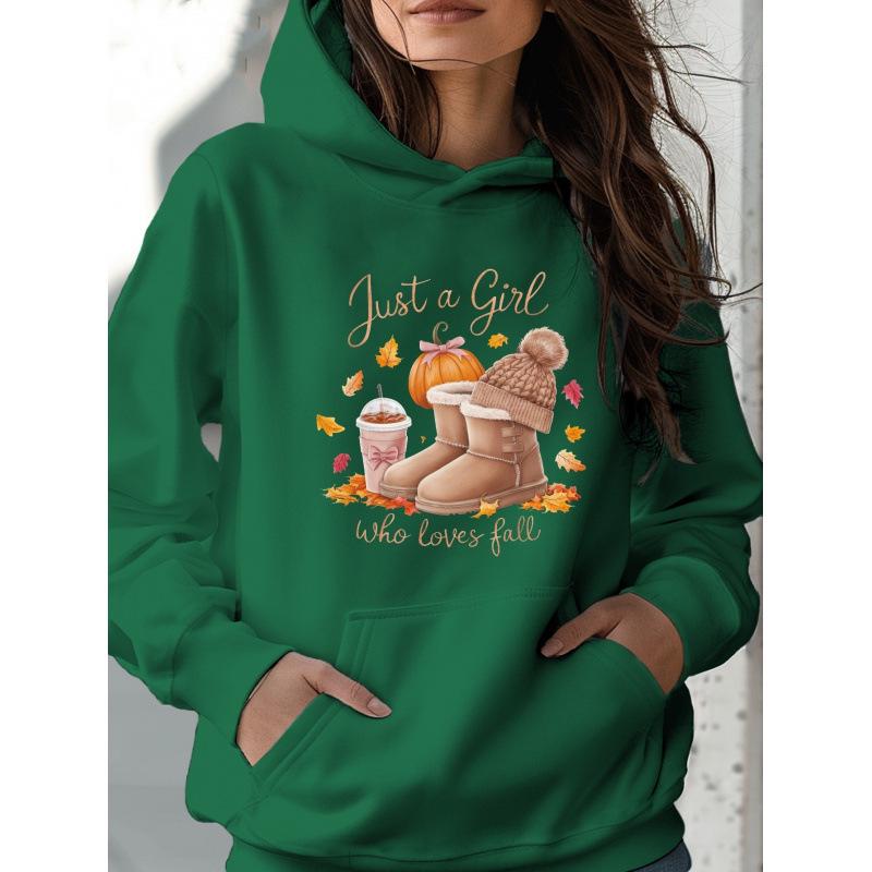 2025 Stylish European Long-Sleeve Letter Print Hoodie for Women - Casual Autumn/Winter Sweatshirt