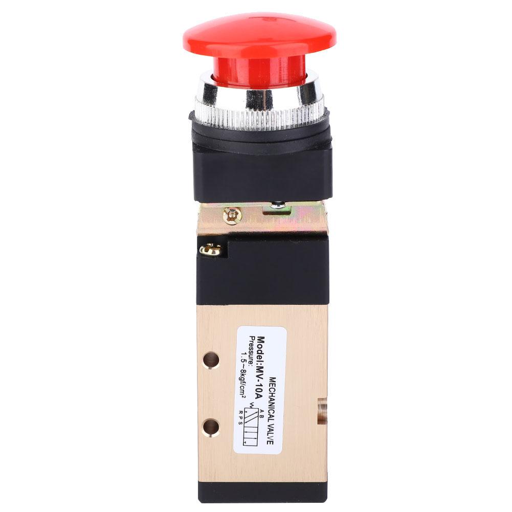 MV 10A Pneumatic Mechanical Valve 2 Position 5 Way Spring Return Push Button 1 4in PT Reversing Valve