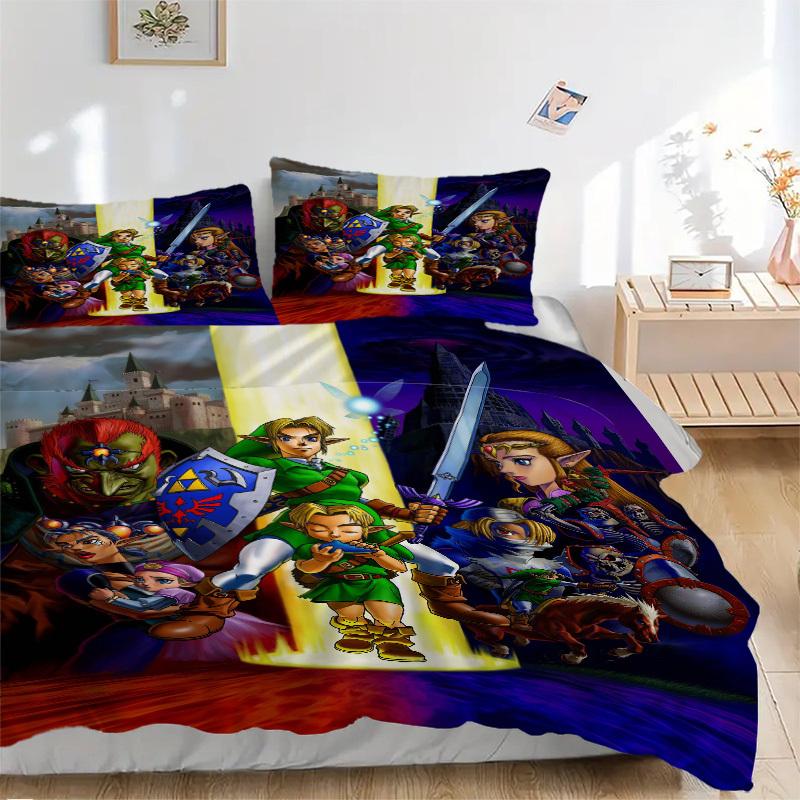 

Легенда о Зельде: Постельное белье The Legend of Zelda: Ocarina of Time Пододеяльник Подарок для спальни, Включает 1 пододеяльник и 2 наволочки, Без наполнителяB234 135x200cm