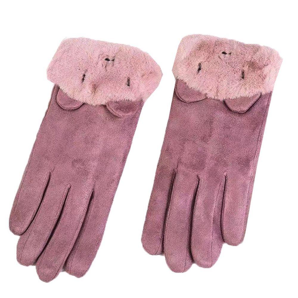 Winter Point Finger Outdoor Plus Fleece  Gloves Women Gloves Suede Korean Style Mittens