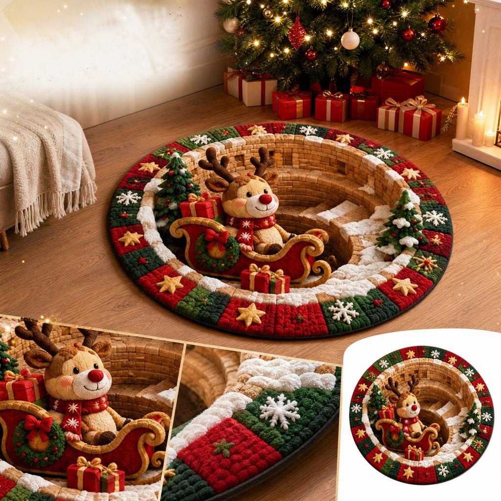Christmas 3D Holiday Floor for Home Decor
