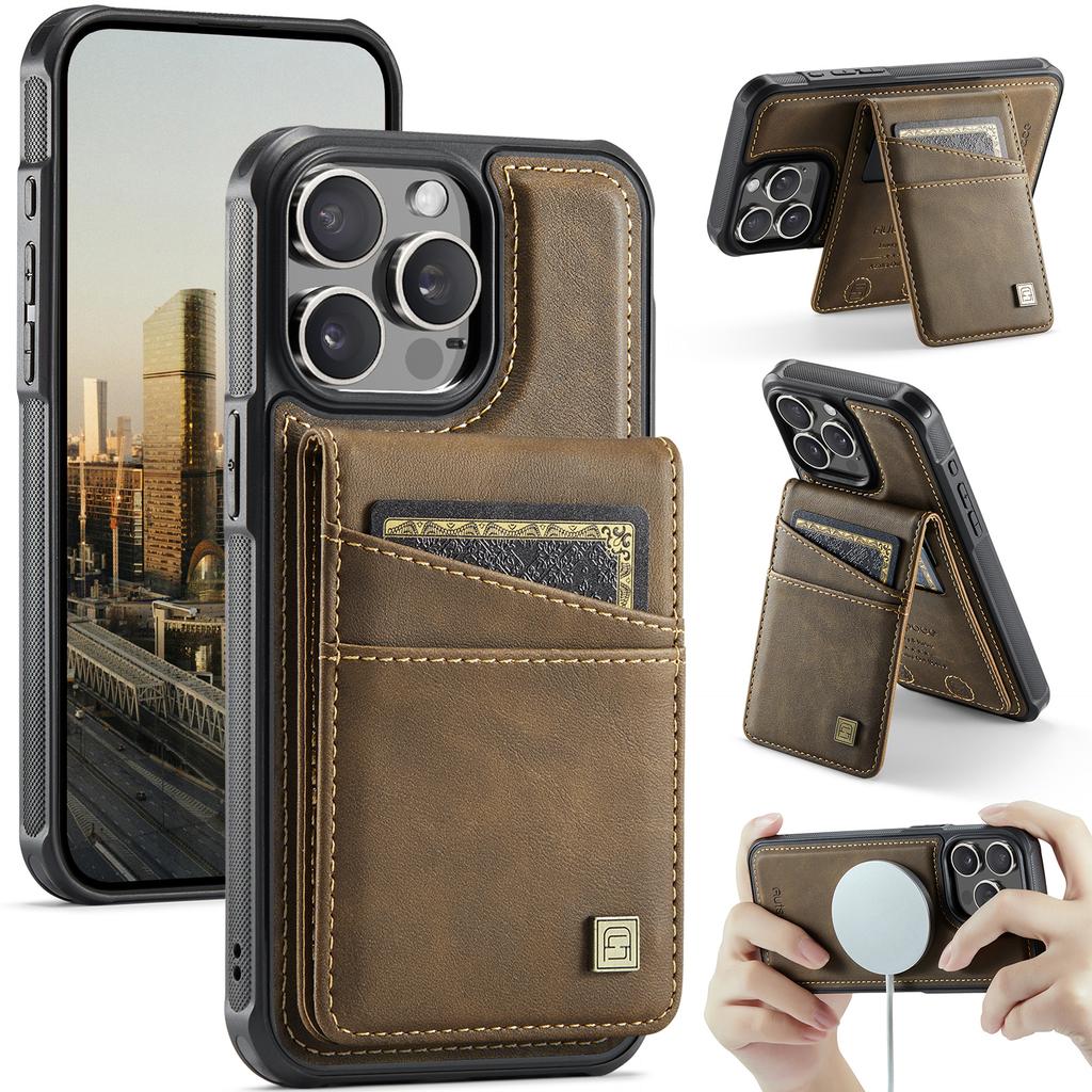 For iPhone 12 Pro Max 6.7 inch Case AUTSPACE A12 Leather Phone Case with Detachable Card Bag