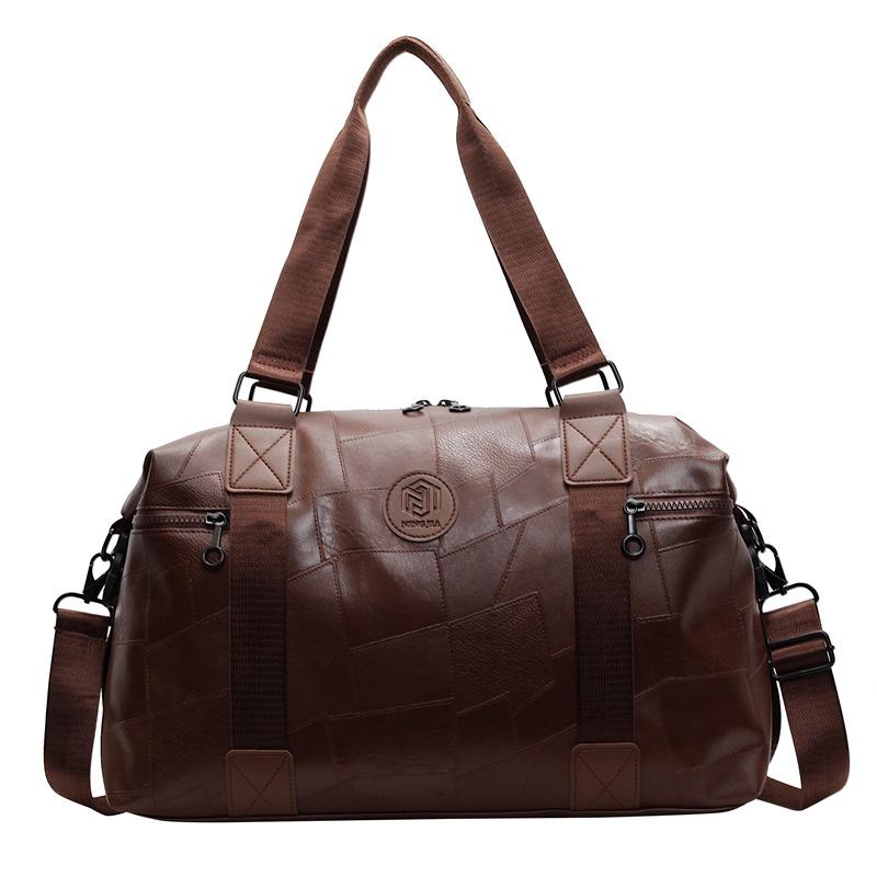 

Business Travel Bag Fashion PU Women s Hand Luggage Bag Dry and Wet Separation Simple Yoga Fitness Bag коричневый