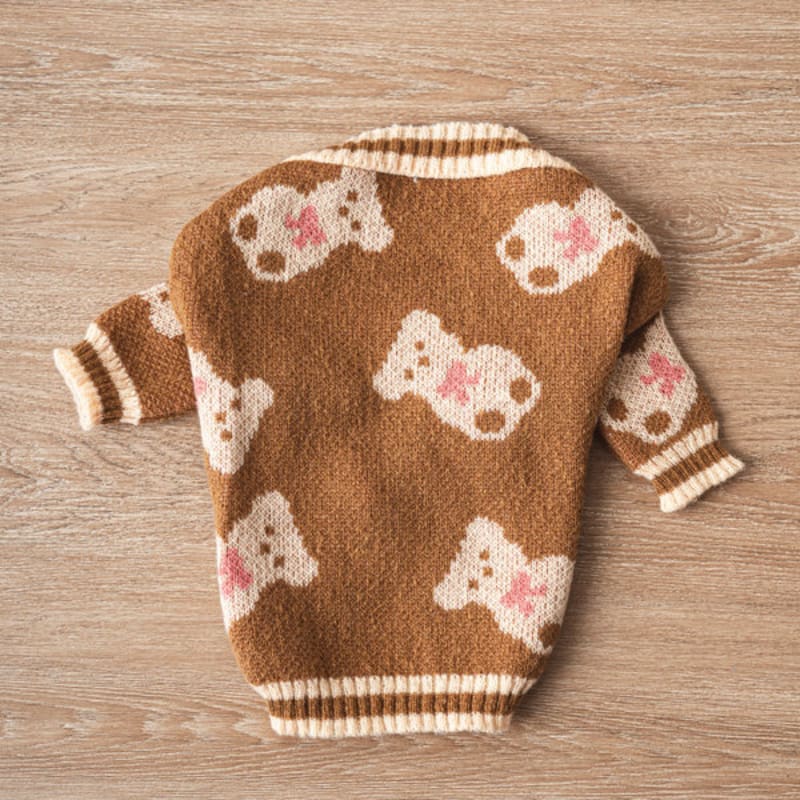 [Pet] Bear Knit Cardigan M
