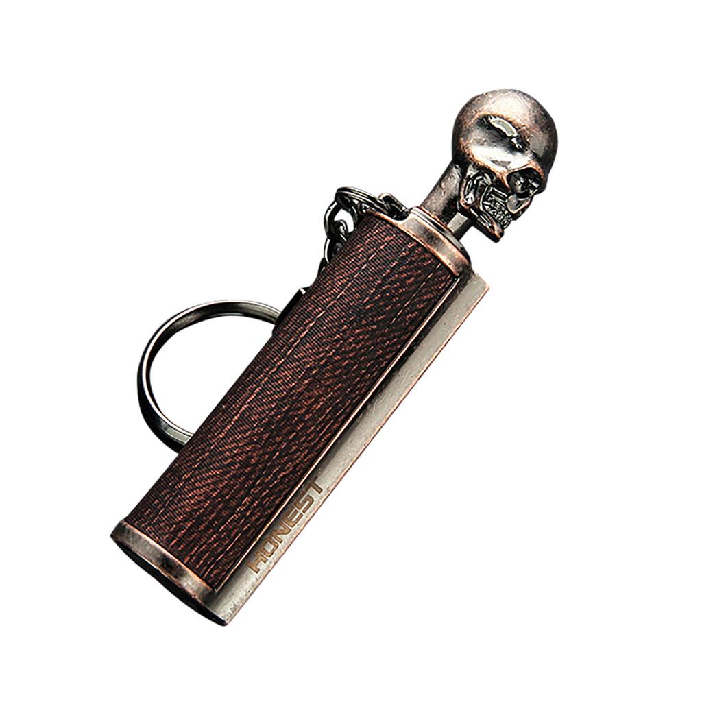Outdoor Portable Lighter Bottle Keychain With Containing Cotton Core