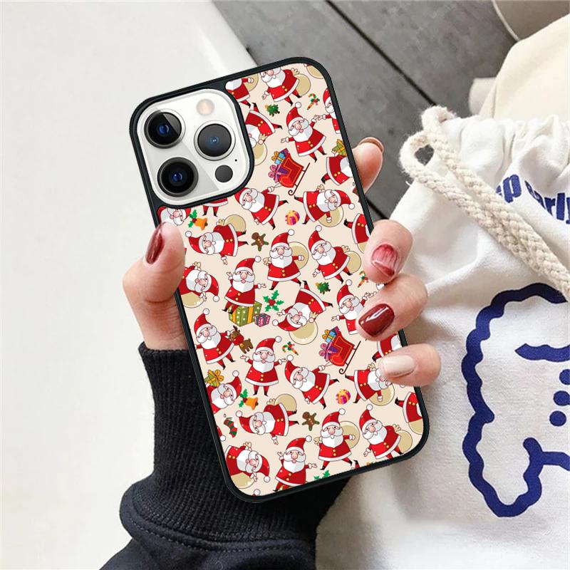Christmas Santa Claus Phone Case For iPhone 17 Air 15 16e Cover 11 13 14 Pro Max 12 Plus Max Fundas