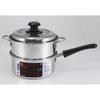 Leadan Windowed Lid Stainless Steel Gas and IH 18cm Steamer One-Handed Two-Tier Steamer, Compatible, DRR-3597 One-Handed Two-Tier