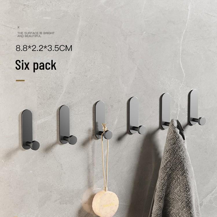 Gun Gray Adhesive Hook for Towels - Strong, Punch-Free Wall-Mounted Hook for Bathroom and Entryway