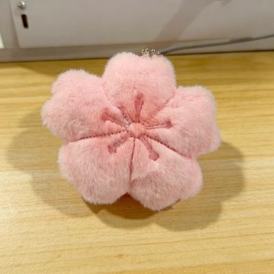 New Sakura Series Plush Keychain Soft Cherry Blossom Bag Pendant Backpack Charm Healing Cute Gift For Girlfriend Women