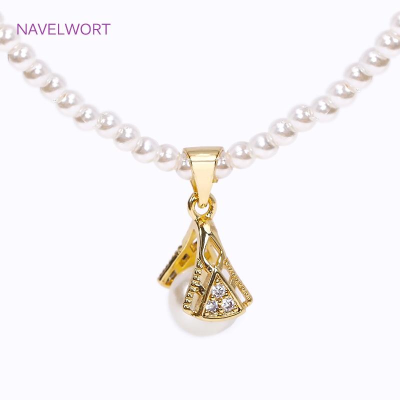 18K Gold Platinert Eingelegt Zirkon Anhänger Verschlüsse Klemmenöse Hakenverbinder Für DIY Halsketten Anhänger Schmuckherstellung Zubehör