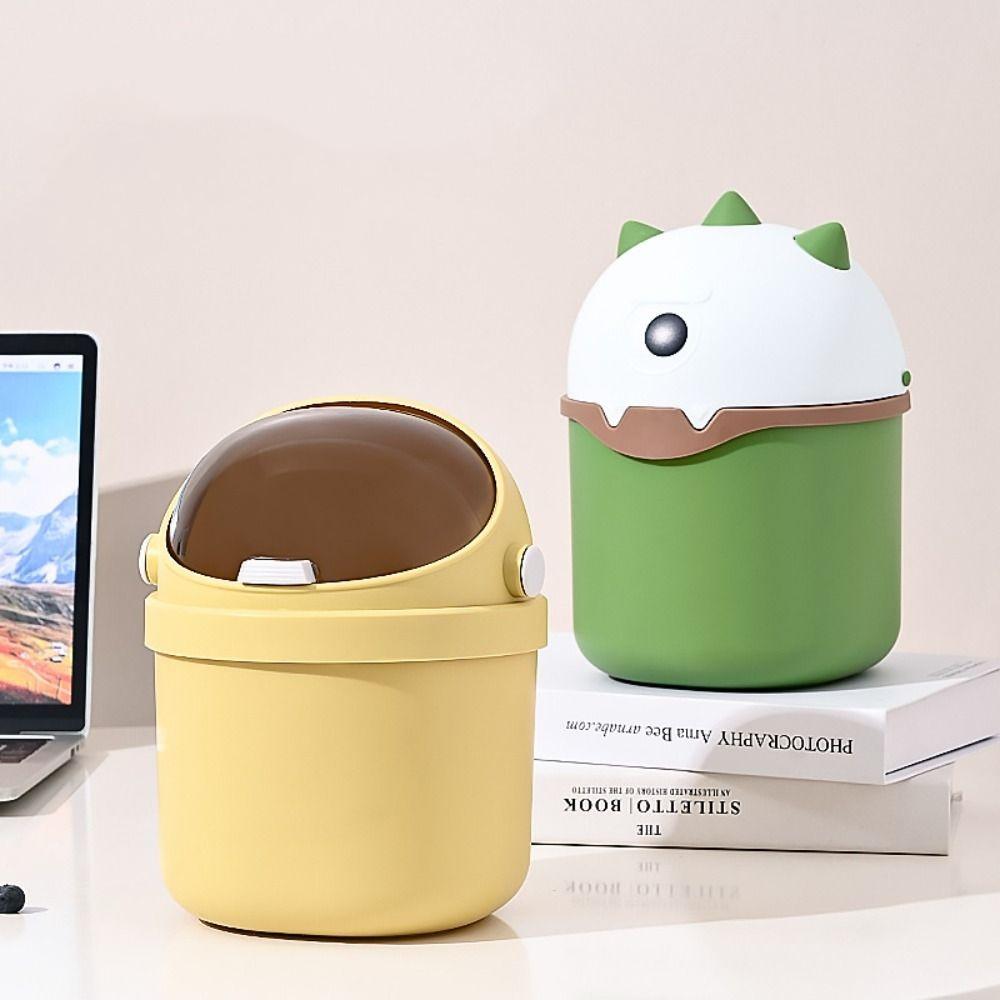 Trash Cans Desk Wastepaper Basket Cosmetics Holder Mini Garbage Cans with Lid  Bedside
