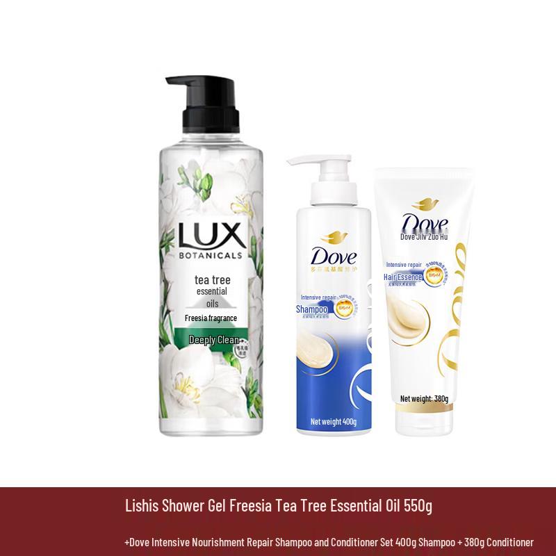 Набор: Гель для душа с фрезией и чайным деревом Lux & Интенсивно восстанавливающий уход за волосами