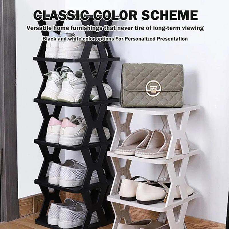 Durable Plastic Shoe Rack for Entryway Stackable Dustproof Shoes Storage Vertical Sturdy Shoe Organizer Home Organizer