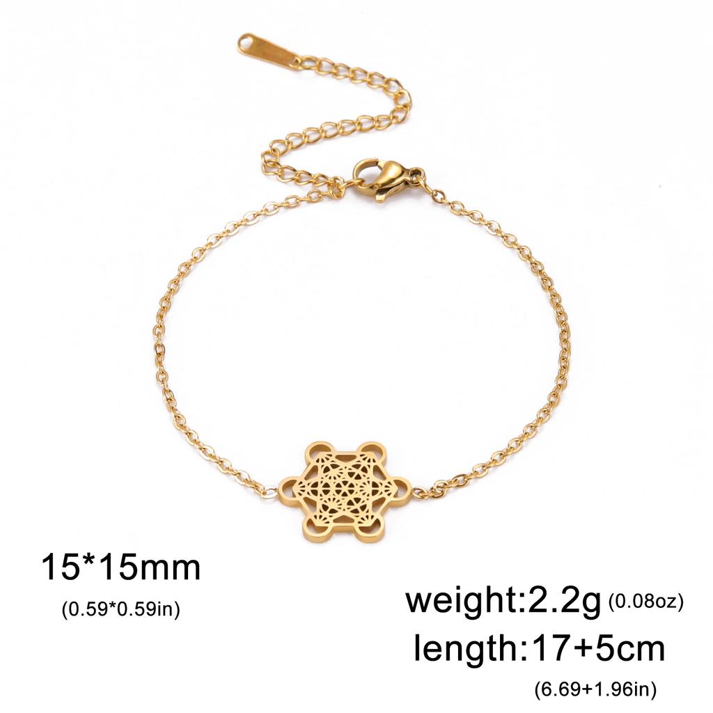Teamer Archangel Metatron Cube Bracelets Women Men Sacred Geometry Bracelet Stainless Steel Amulet Religious Jewelry Gifts