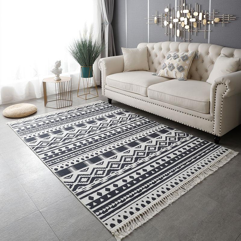 VIKAMA Moroccan Vintage Carpet Soft Living Room Coffee Table Blanket Home Decor Wash Bedroom Study Cloakroom Floor Mat Foldable