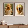 Süßer Hund auf der Toilette Lustiges Tier Badezimmer Poster Drucke Leinwandbild Moderne Wandkunst Bilder Dusche Heimdekoration